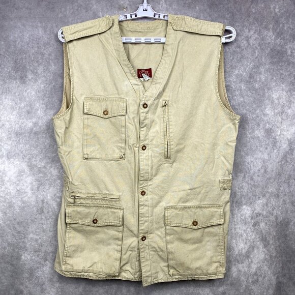 Vintage ORVIS Otter Creek Collection Safari Vest Men Large Tan  Fishing 1980-90s - Picture 1 of 12